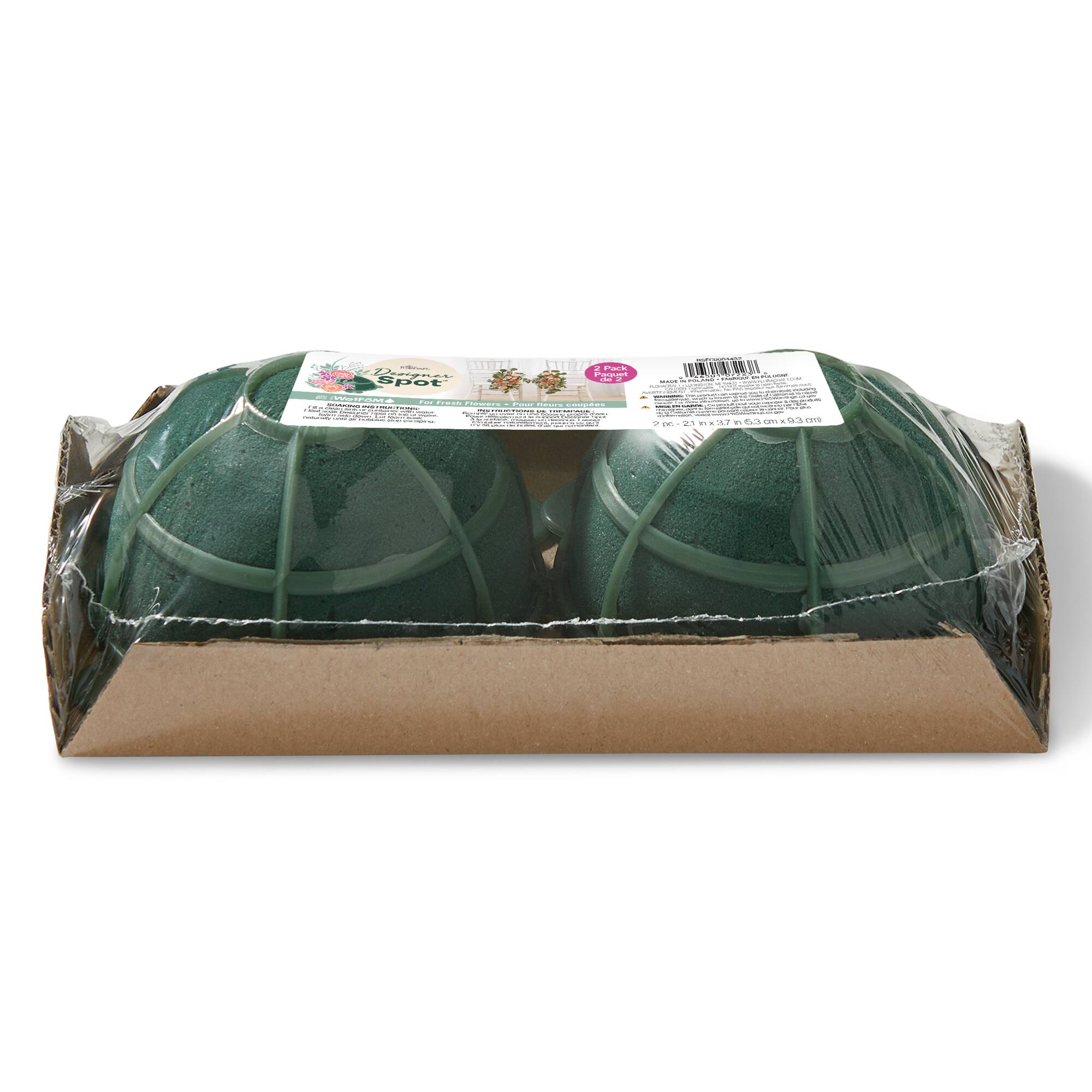 FloraCraft® 2" Green Artesia WetFōM Designer Spot™, 2ct.
